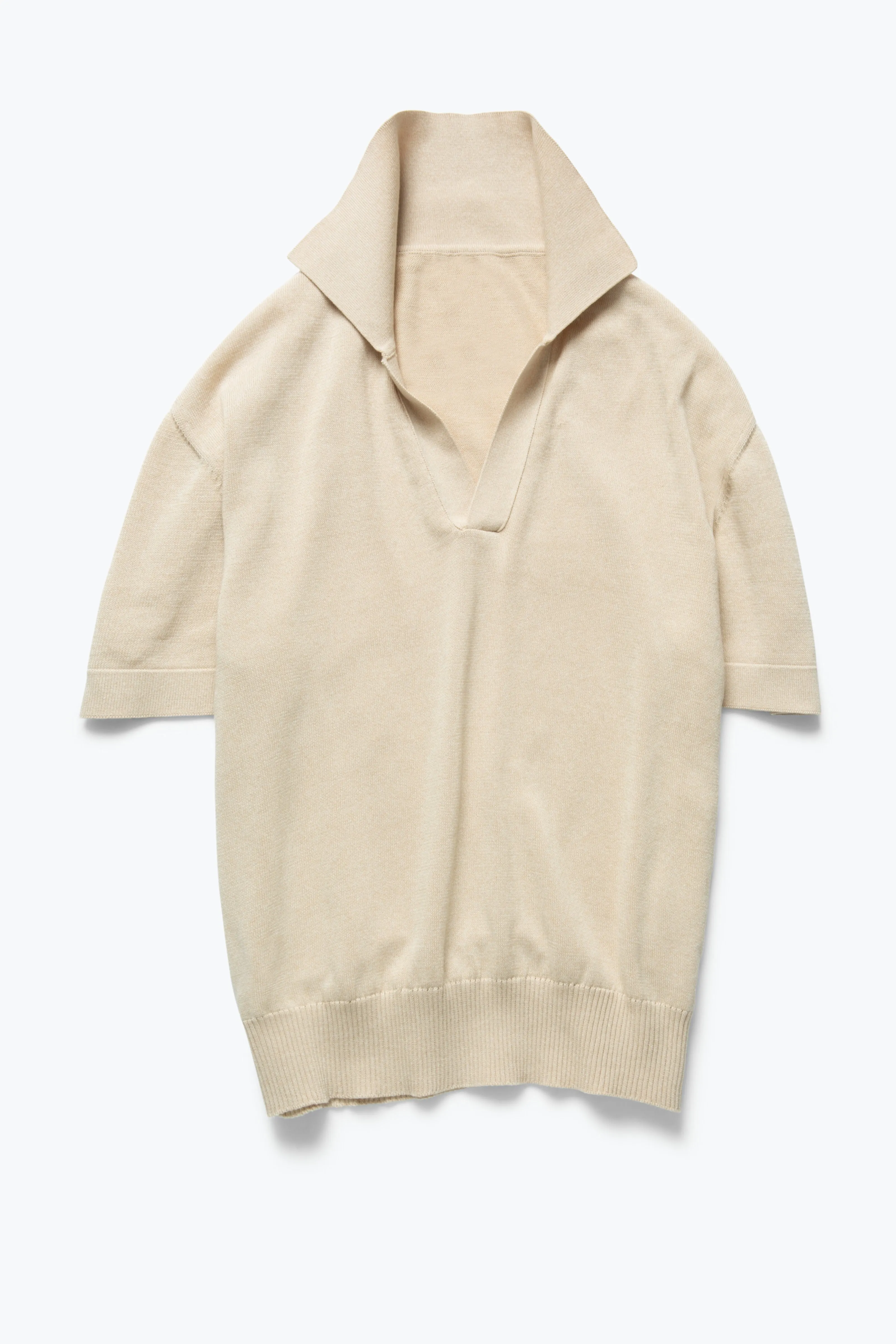 Short Sleeve Polo (Sand Cotton Mouliné) sold by Stoffa product image thumbnail 2