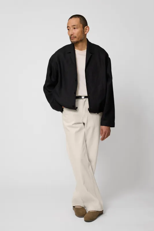 Lounge Blouson (Black Washed Linen) made by Stoffa