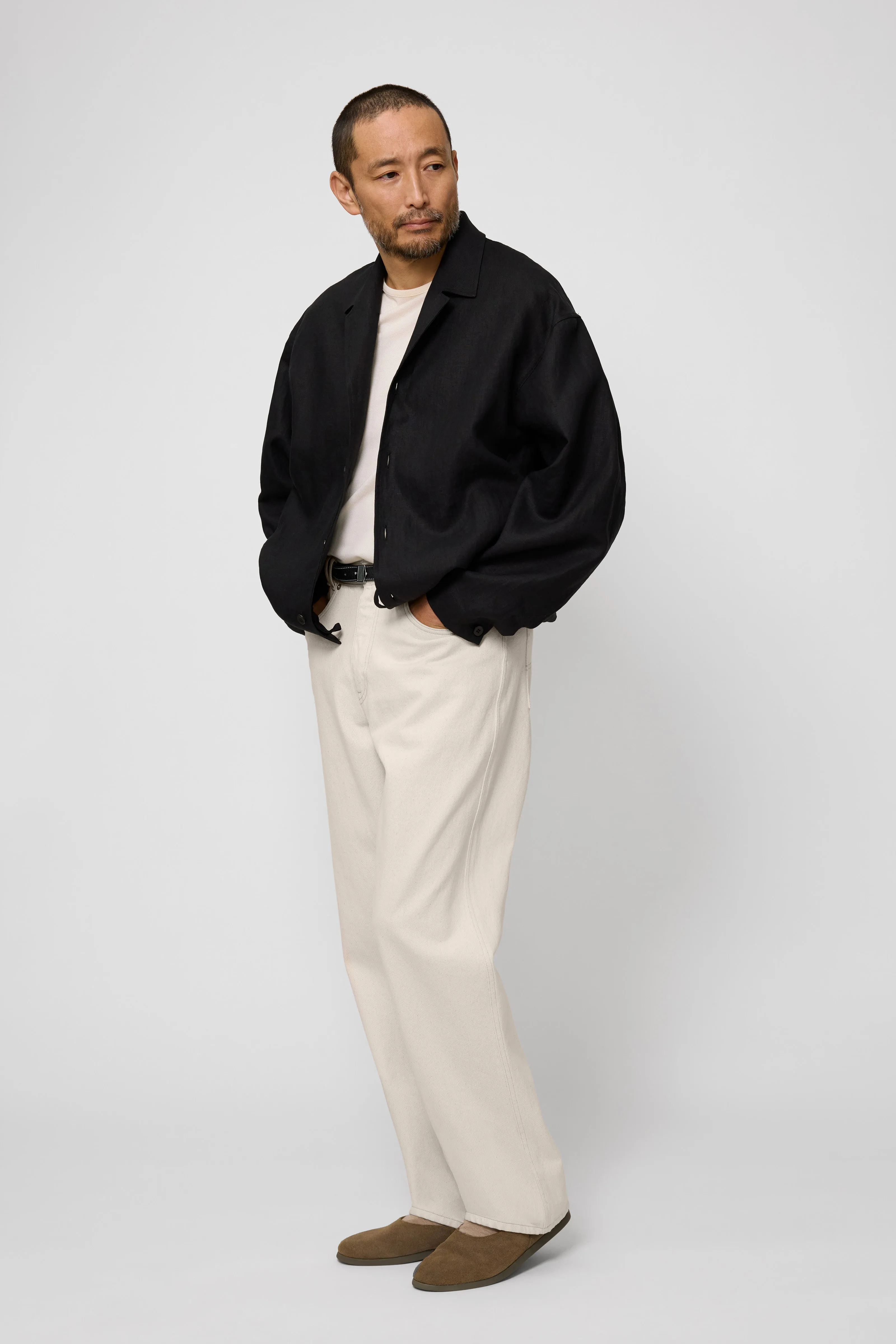Lounge Blouson (Black Washed Linen) sold by Stoffa product image thumbnail 3
