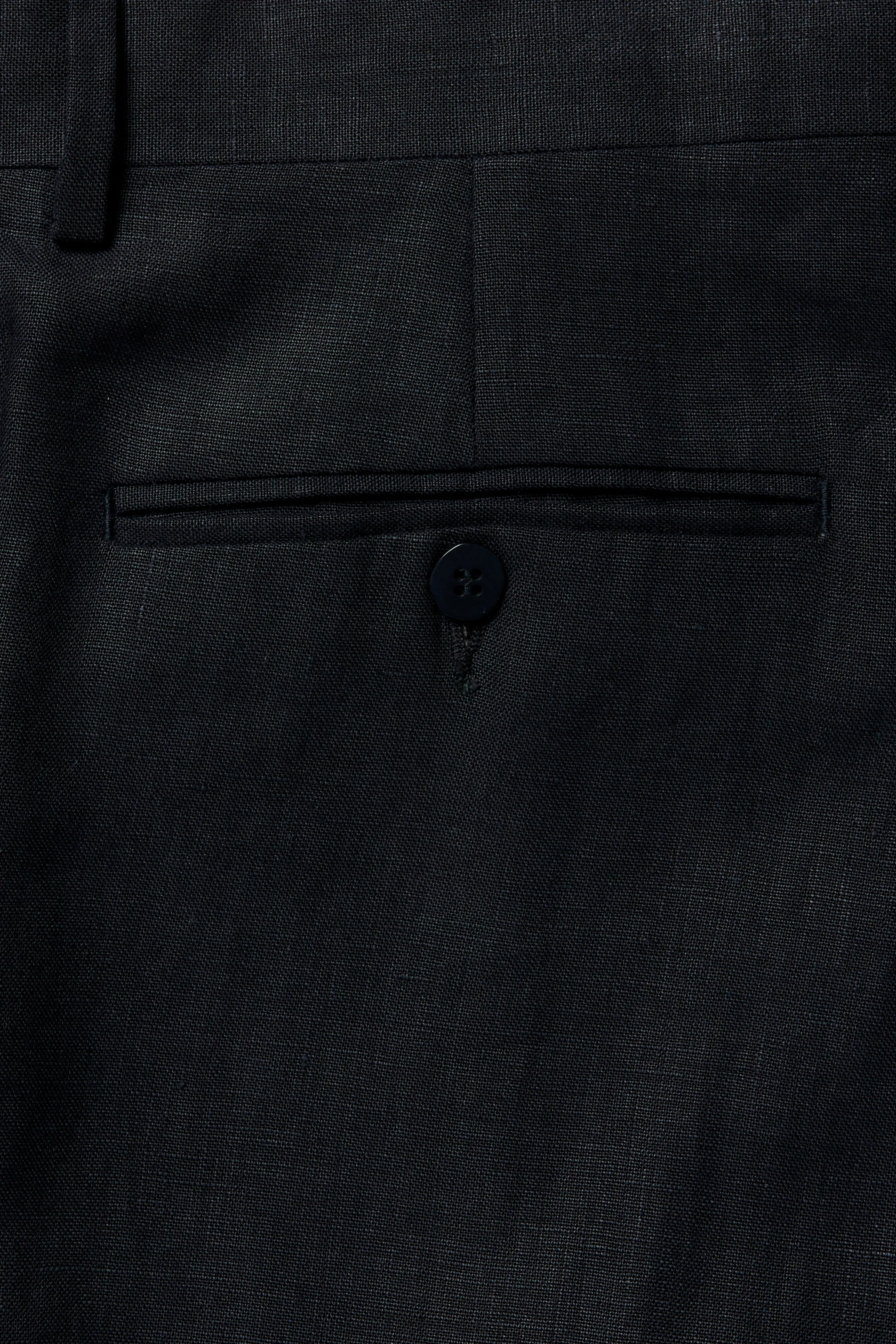 Double Pleat Trouser (Black Washed Linen) sold by Stoffa product image thumbnail 5