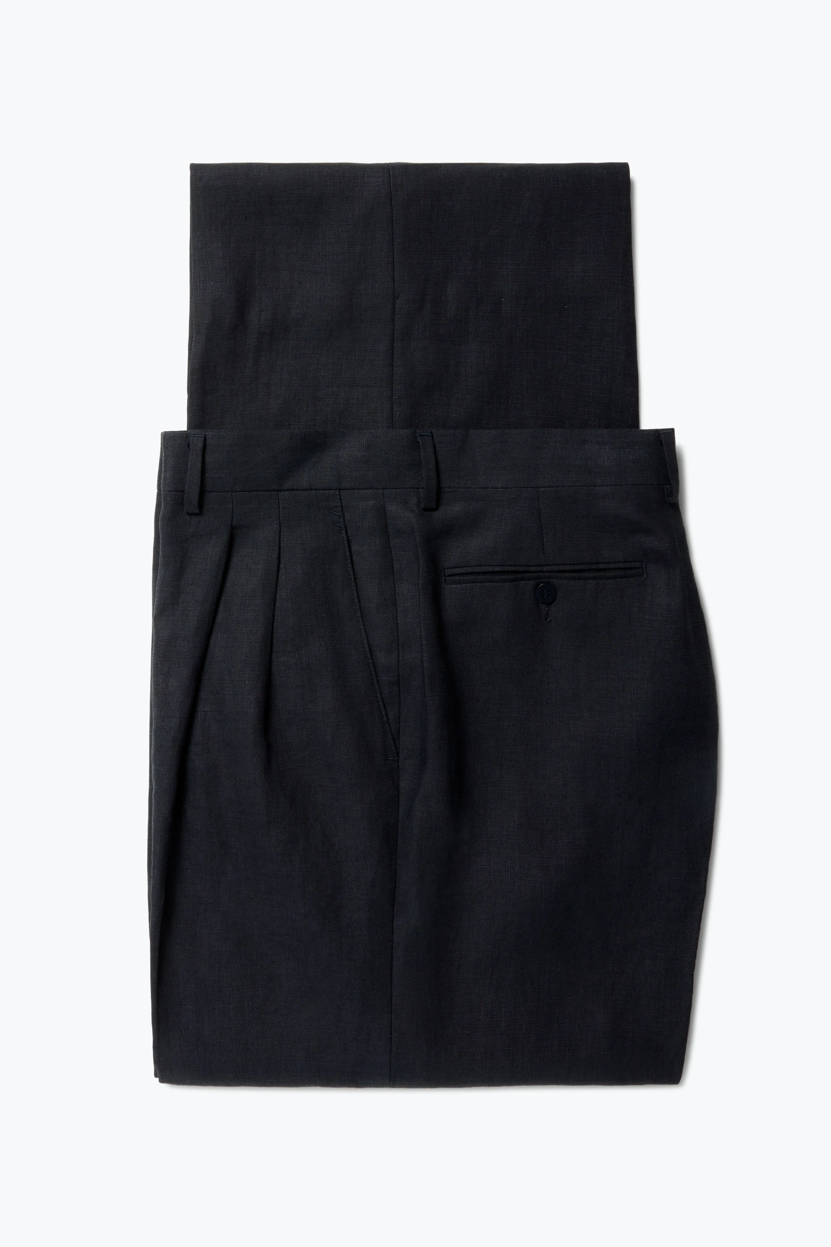 Double Pleat Trouser (Black Washed Linen) sold by Stoffa product image thumbnail 2