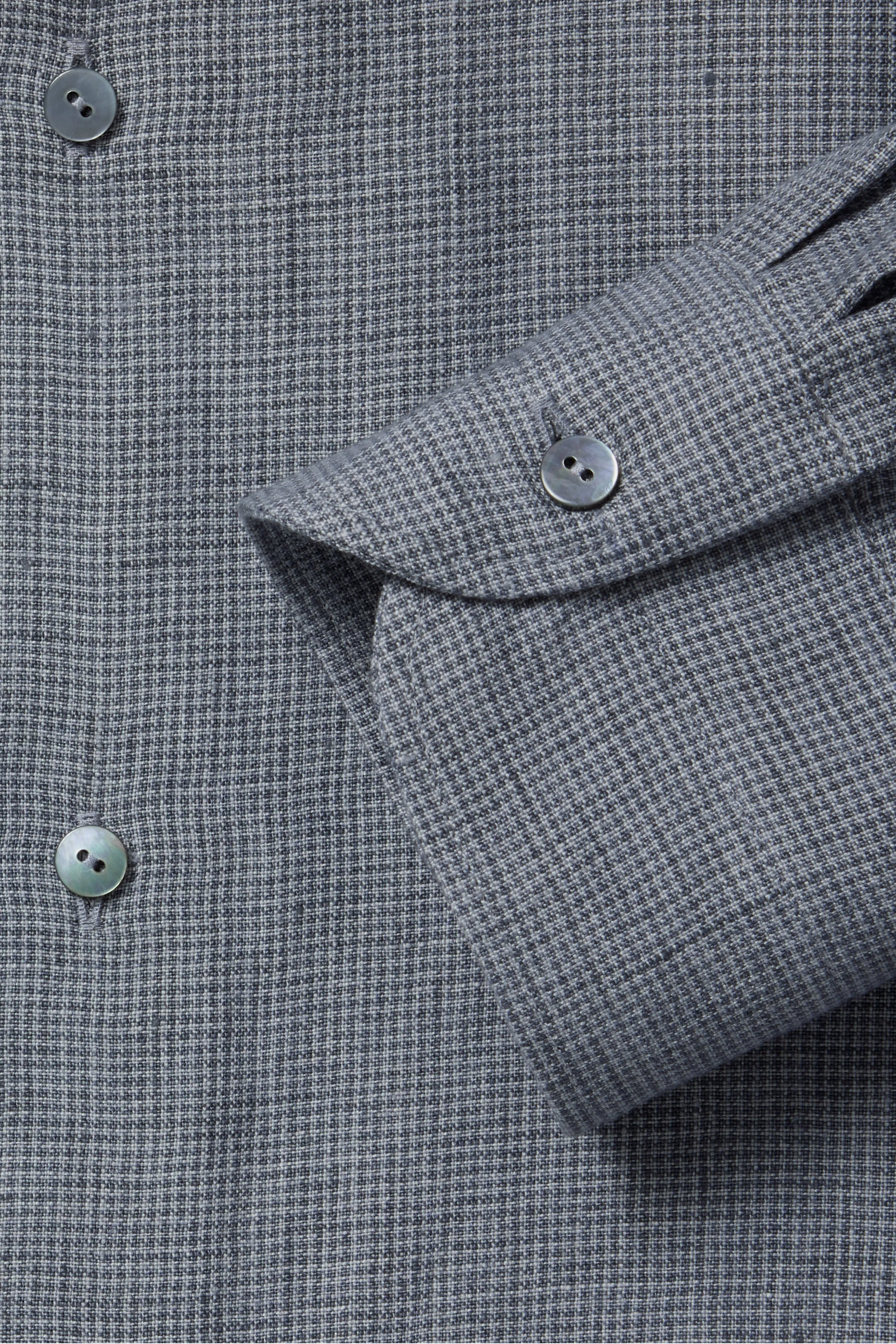 Button Down Collar Shirt (Grey Linen Houndstooth) sold by Stoffa product image thumbnail 5