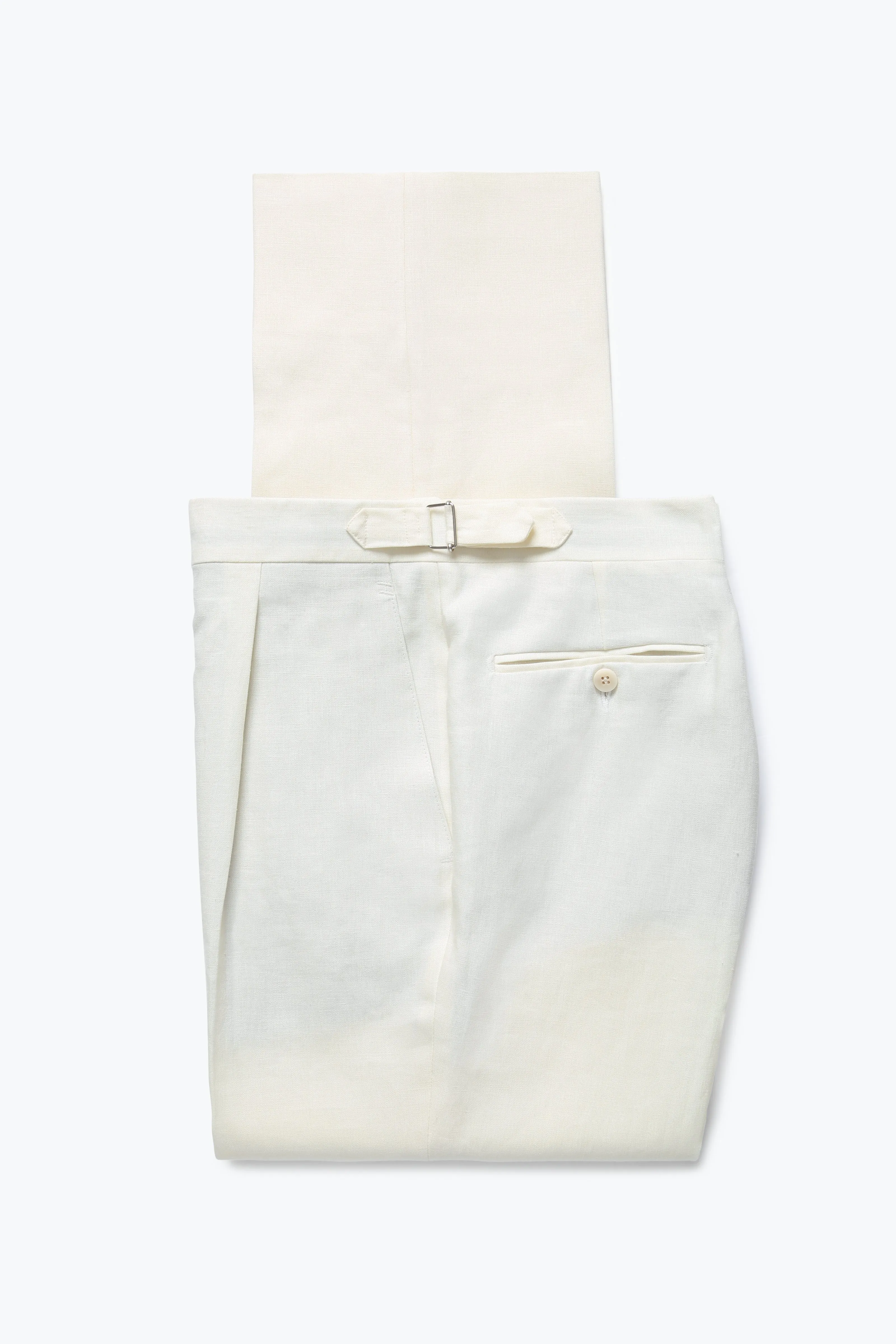 Single Pleat Trouser (Ivory Washed Linen) sold by Stoffa product image thumbnail 2