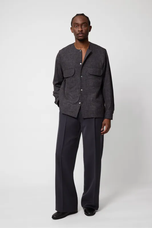Crewneck Shirt (Twilight Wool Linen Plainweave) made by Stoffa