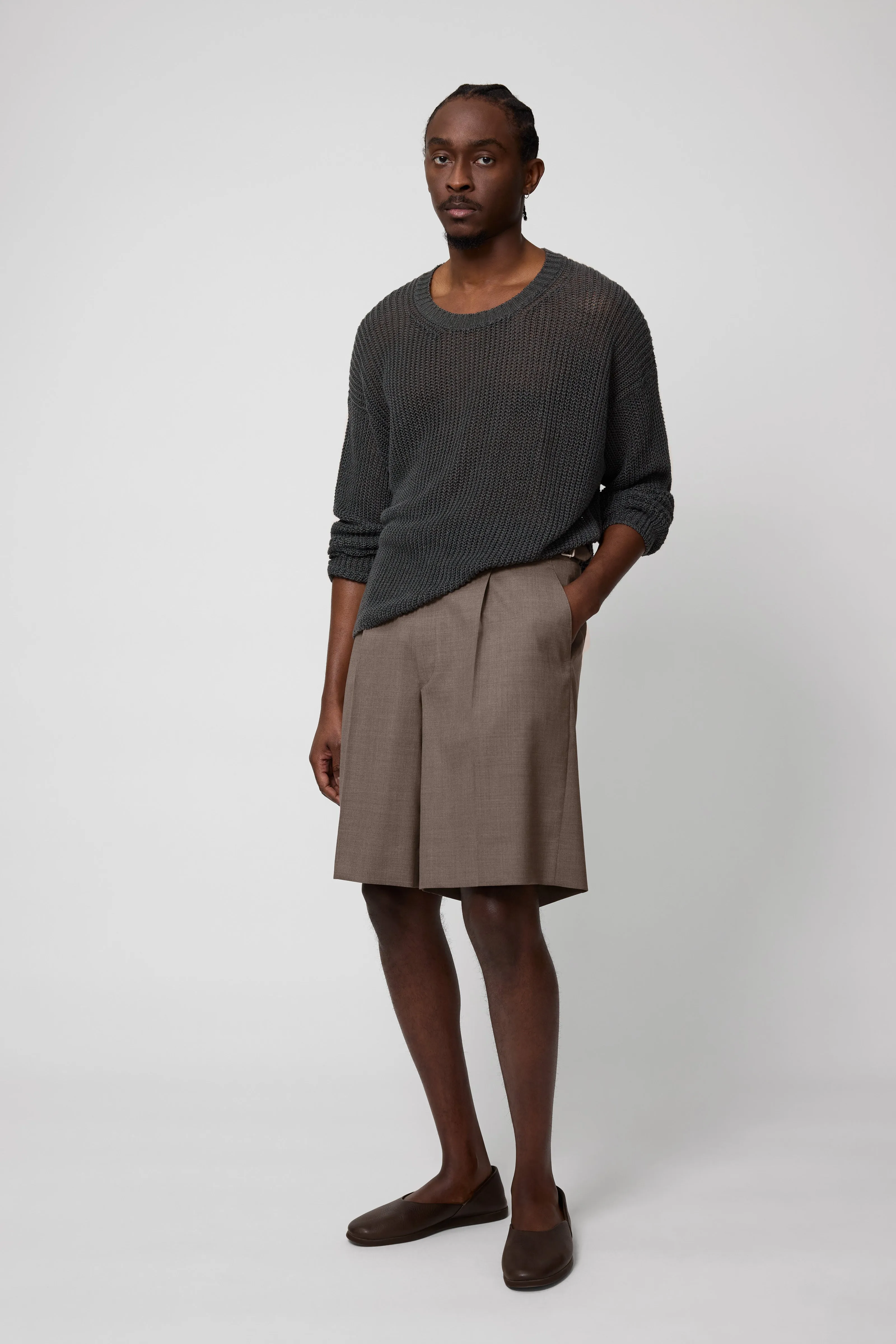 Long Sleeve U-Neck (Anthracite Linen) sold by Stoffa product image thumbnail 3