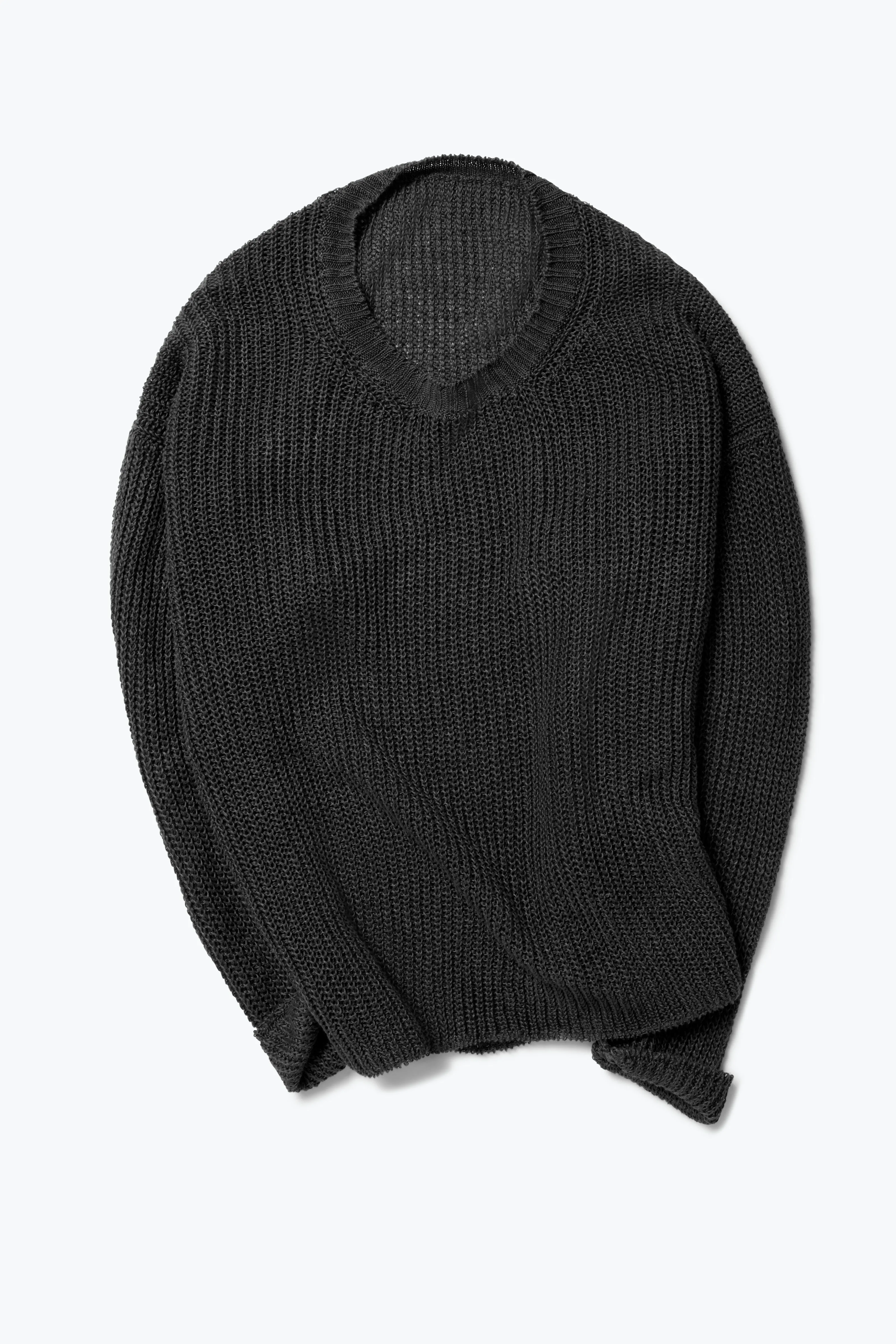 Long Sleeve U-Neck (Anthracite Linen) sold by Stoffa product image thumbnail 2