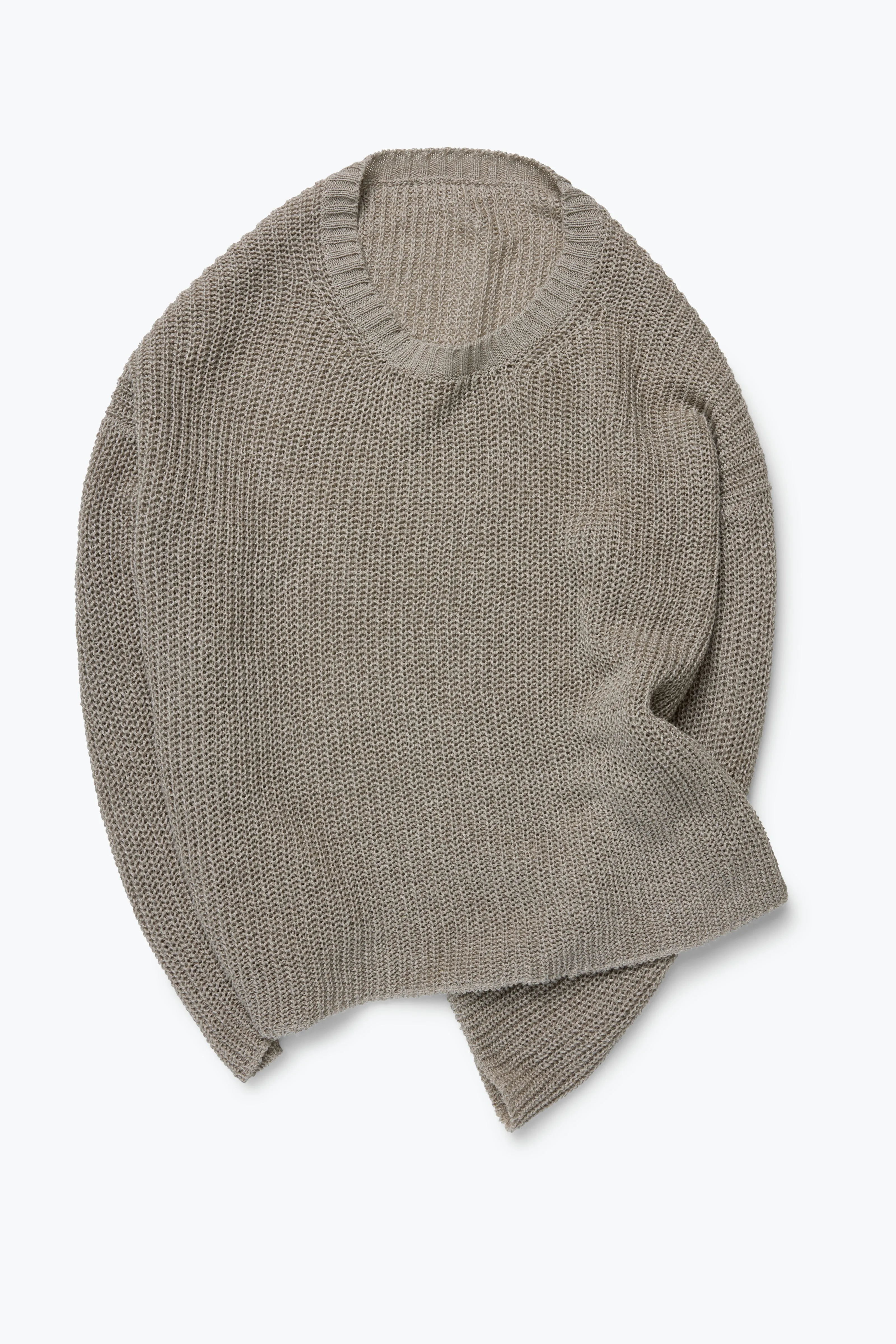 Long Sleeve U-Neck (Undyed Taupe Linen) sold by Stoffa product image thumbnail 2