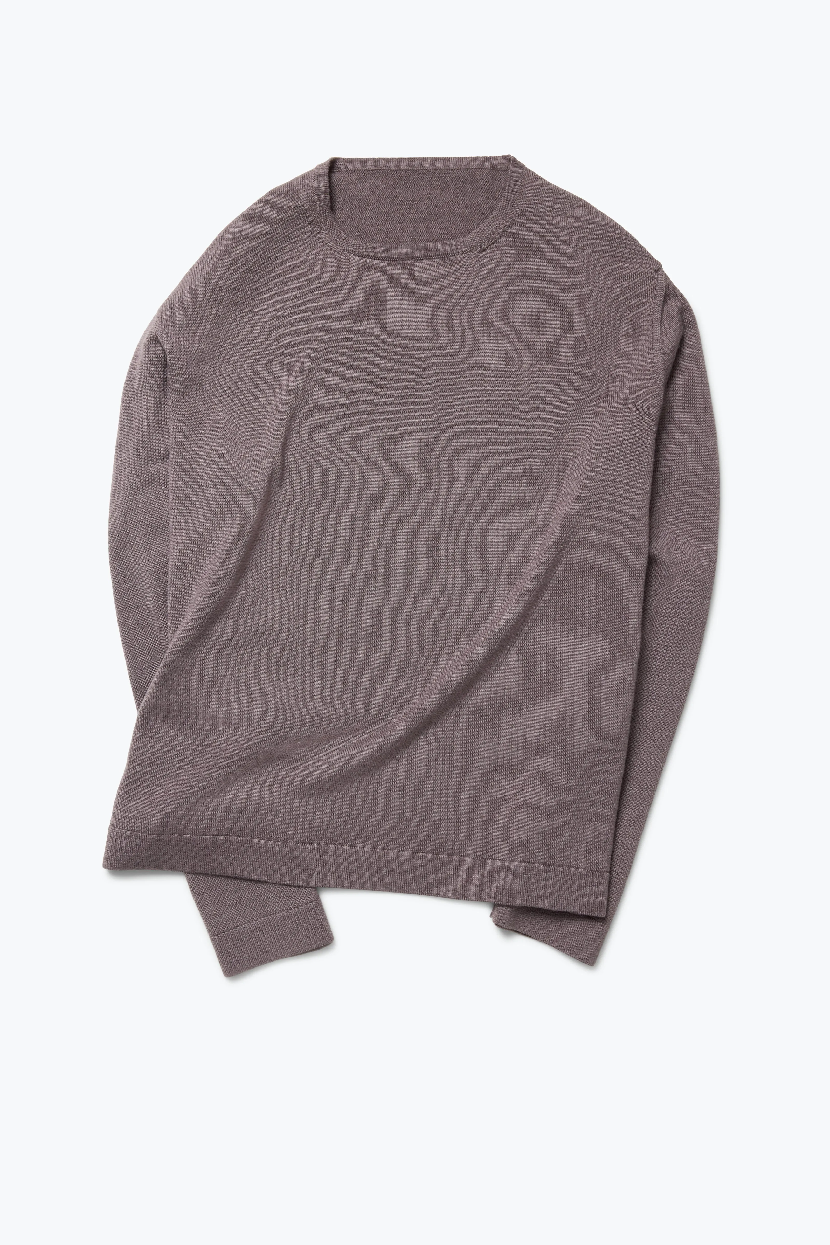Long Sleeve Knit T-Shirt (Fig Wool Silk) sold by Stoffa product image thumbnail 2