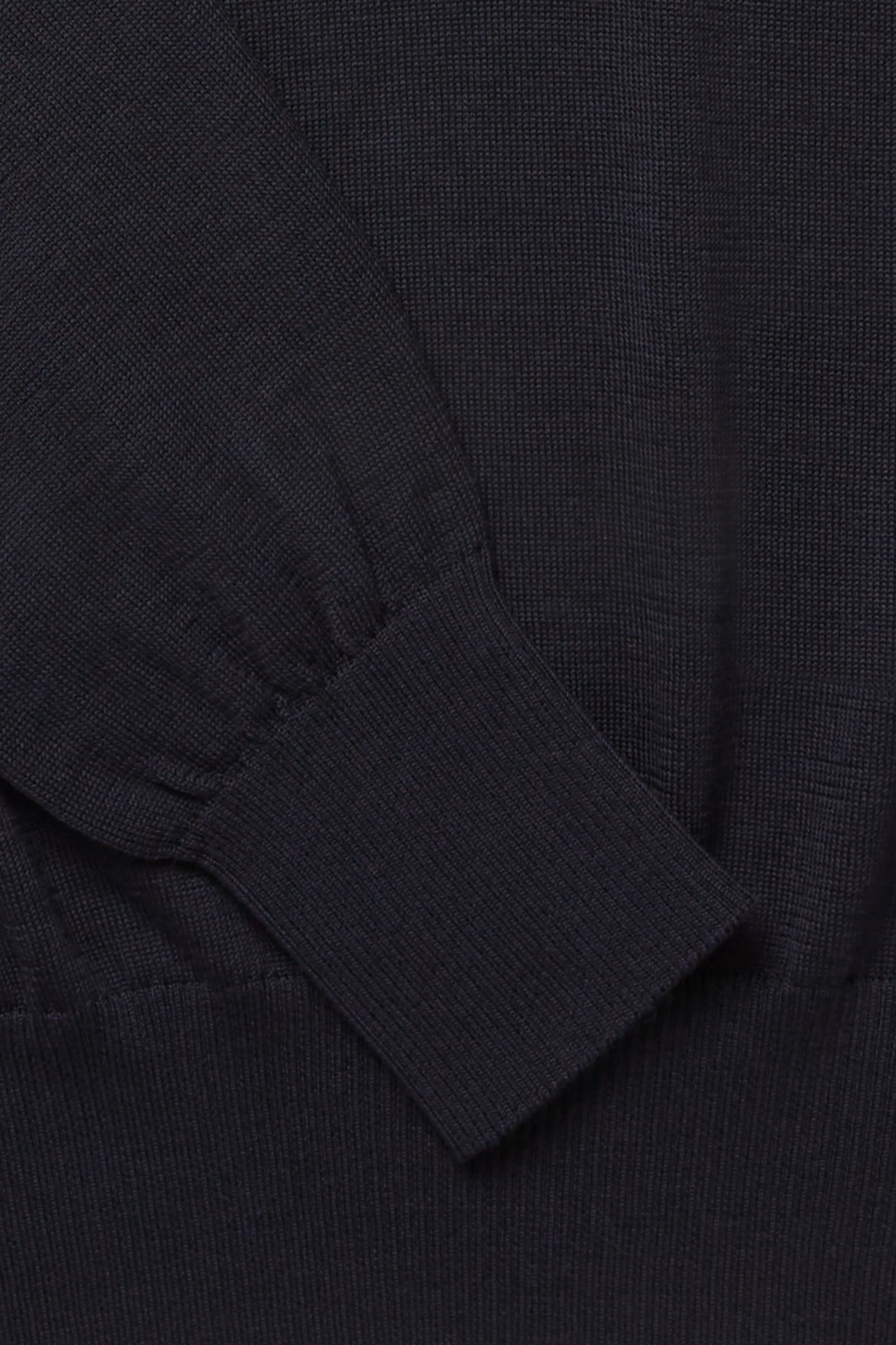 Long Sleeve Polo (Navy Wool Silk) sold by Stoffa product image thumbnail 5