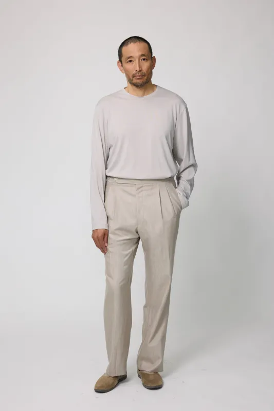 Long Sleeve T-Shirt (Stone Silk Cotton Jersey) made by Stoffa