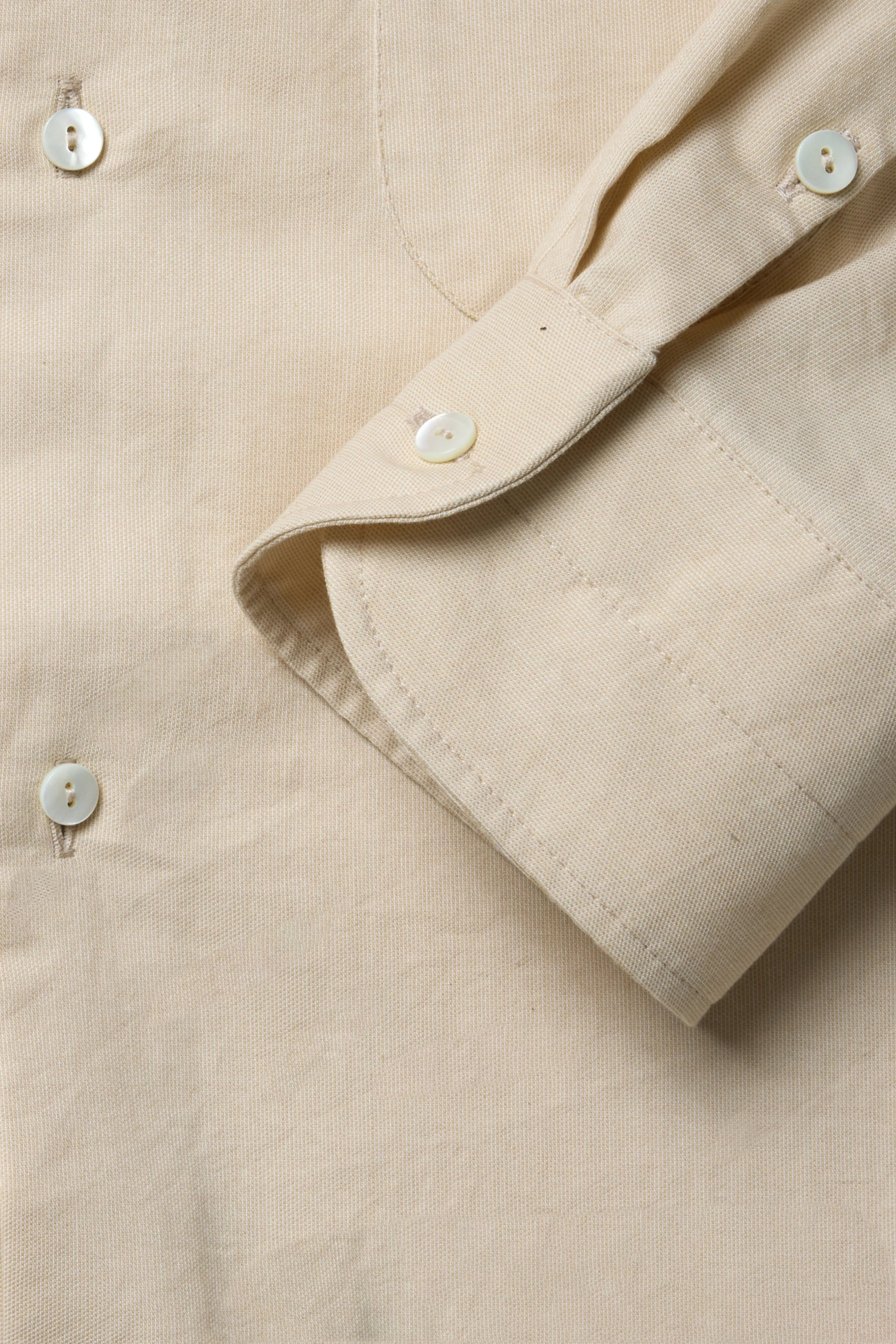 Button Down Collar Shirt (Ecru Naturally Dyed Cotton Twill) sold by Stoffa product image thumbnail 5