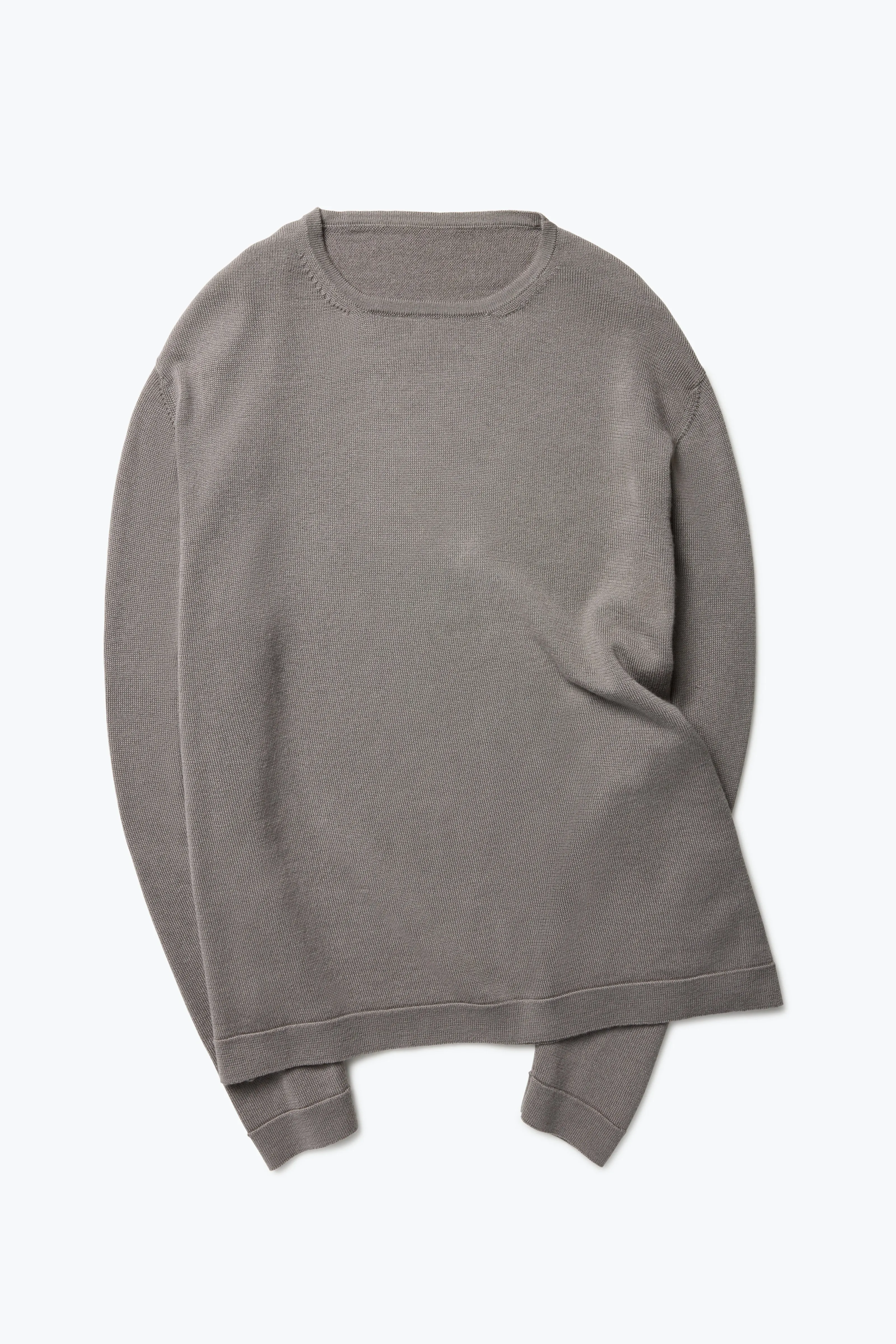 Long Sleeve Knit T-Shirt (Taupe Wool Silk) sold by Stoffa product image thumbnail 2