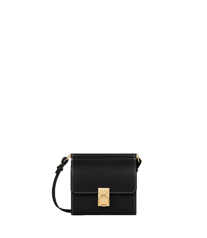 Numéro Sept Crossbody Wallet - Smooth Black sold by Polene