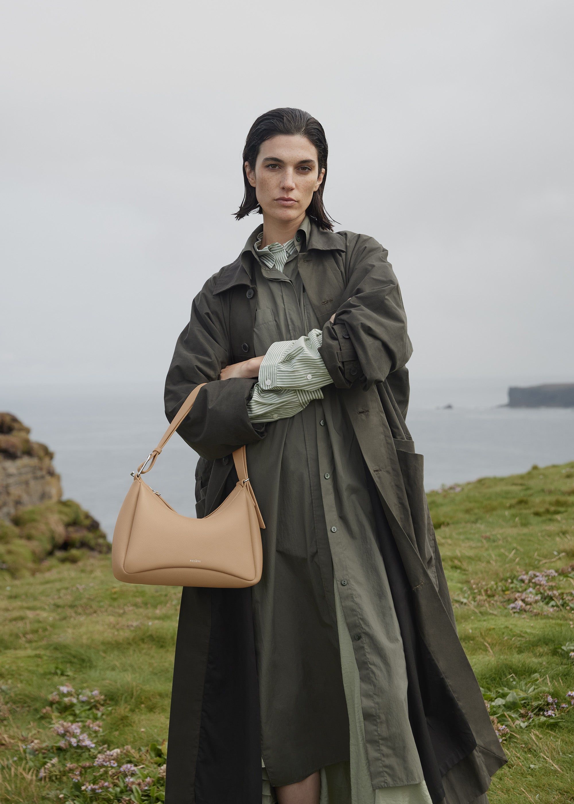 Umi - Beige textured leather sold by Polene product image thumbnail 3