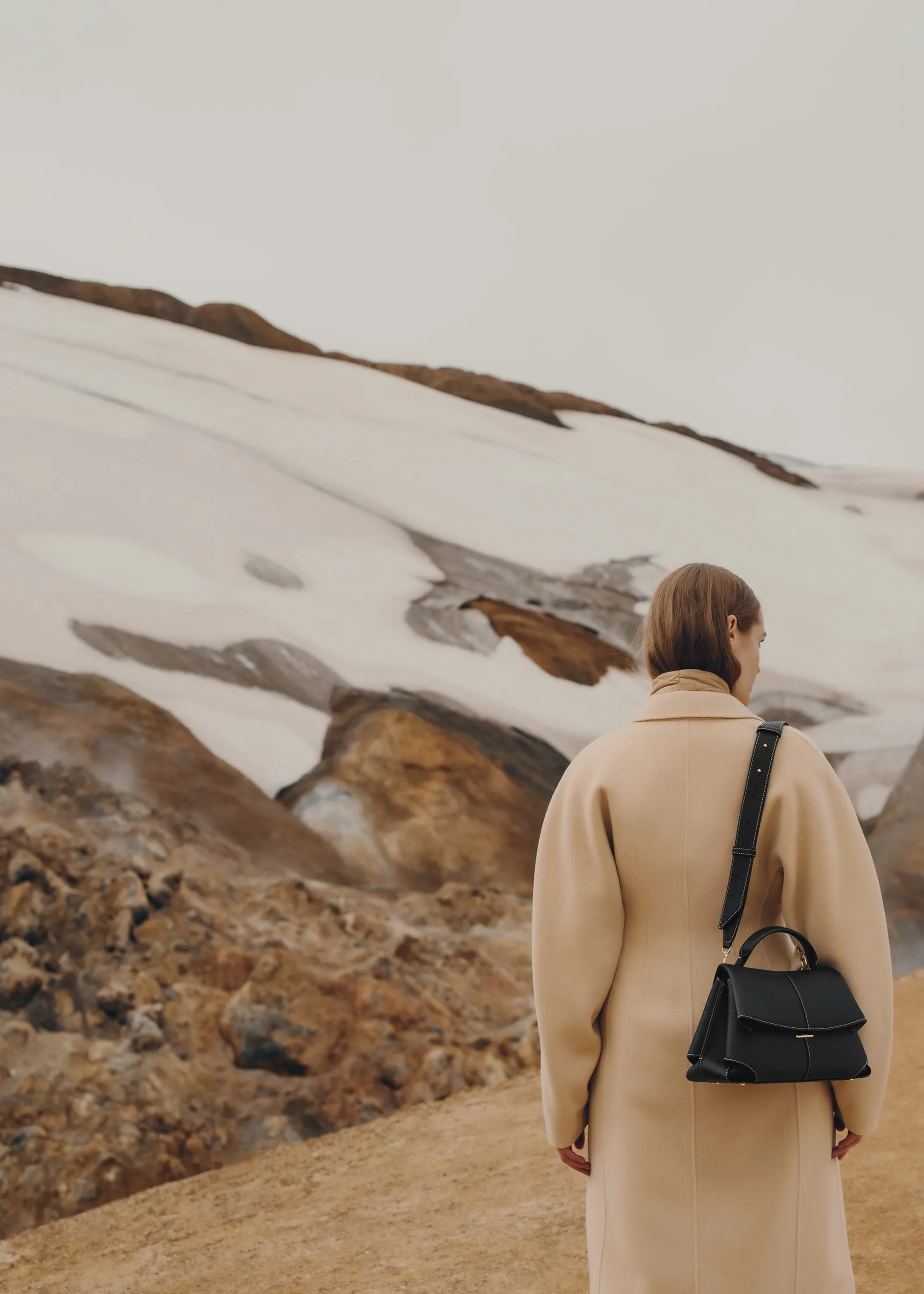 Mokki - Textured Black with Ecru Stitching sold by Polene product image thumbnail 4