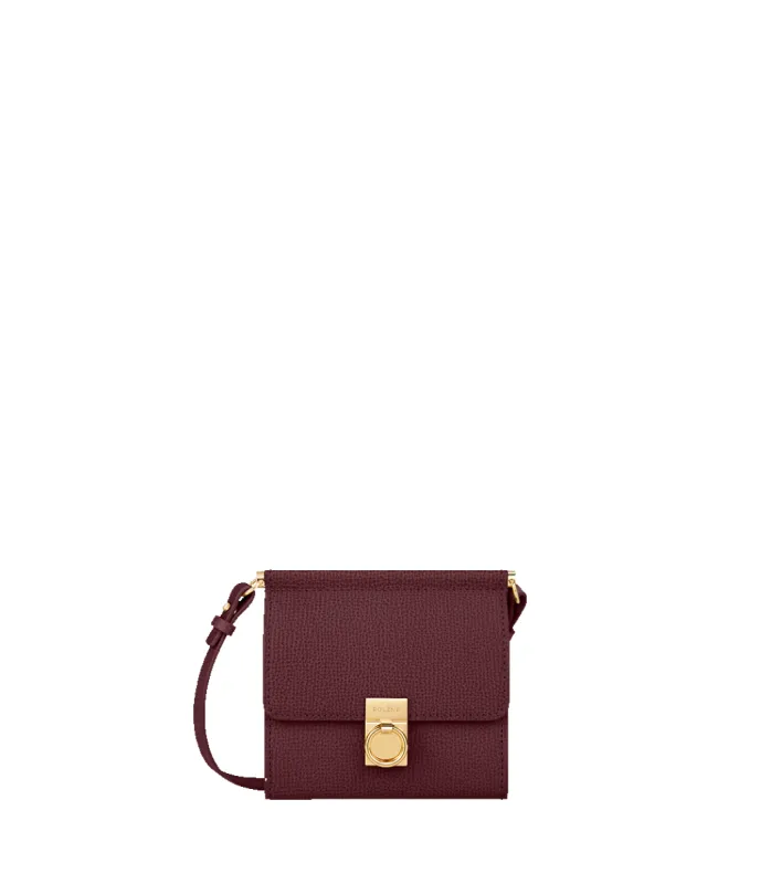 Numéro Sept Crossbody Wallet - Textured Burgundy sold by Polene