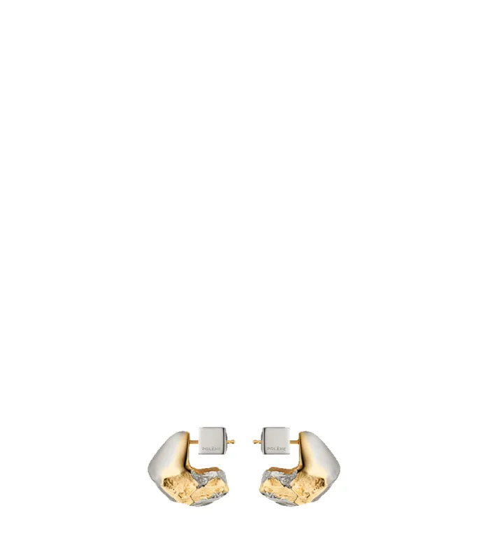 Eroz Stud Earrings - Duo palladium with 24 carat gold plating sold by Polene