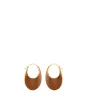 Éole Slim Hoop Earrings - Camel Leather sold by Polene
