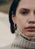 Éole Slim Hoop Earrings - Taupe Leather sold by Polene
