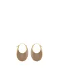 Éole Slim Hoop Earrings - Taupe Leather sold by Polene