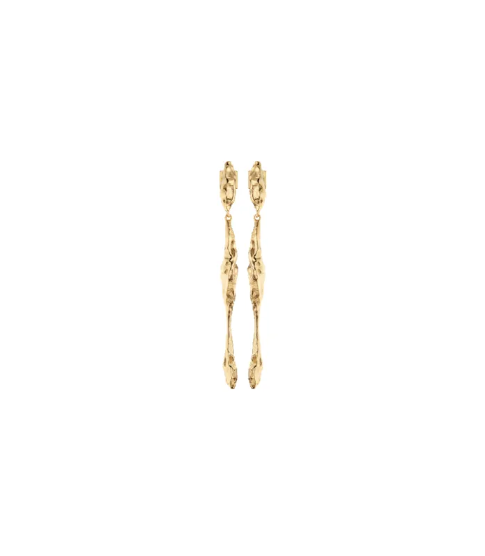 Eroz Drop Earrings - 24 carat gold-gilded edition sold by Polene