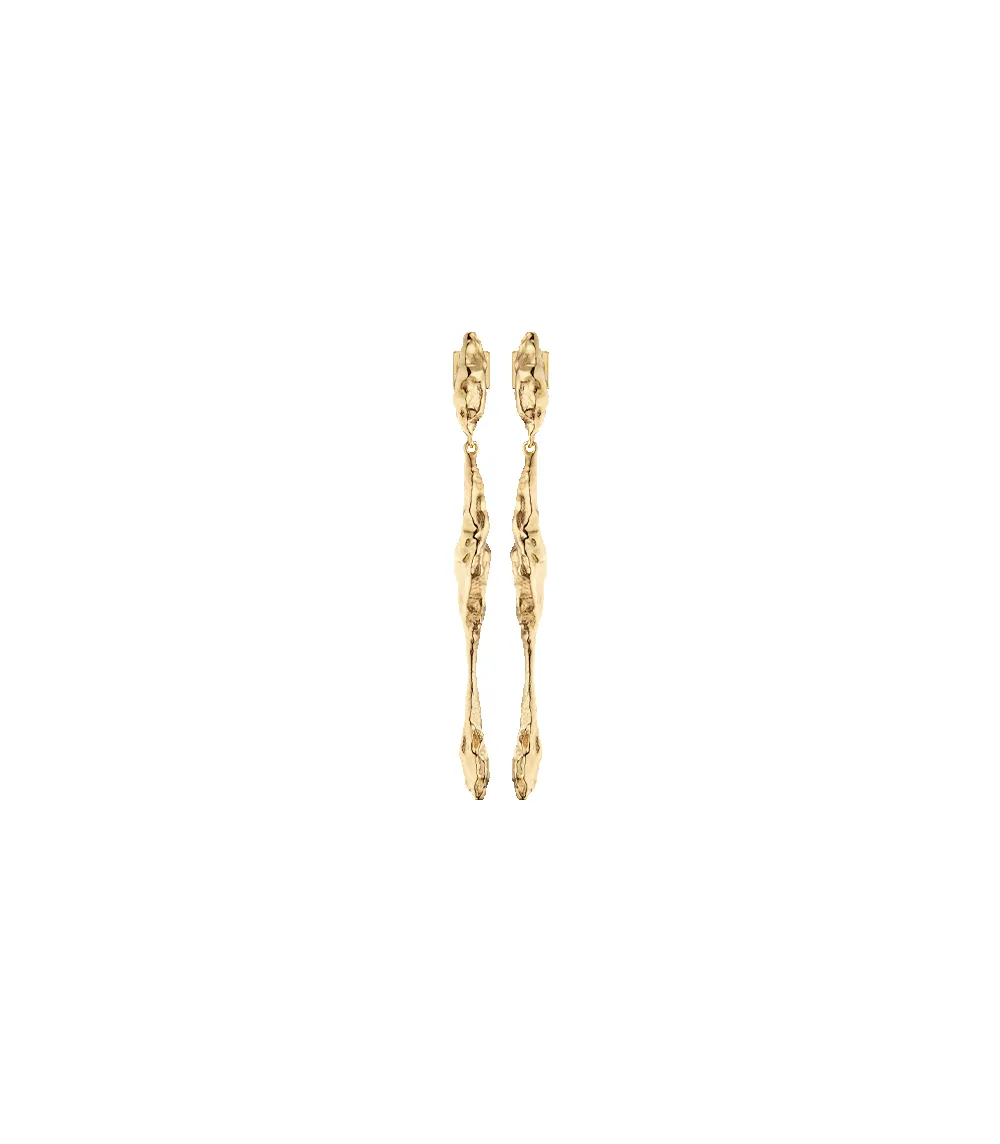 Eroz Drop Earrings - 24 carat gold-gilded edition sold by Polene