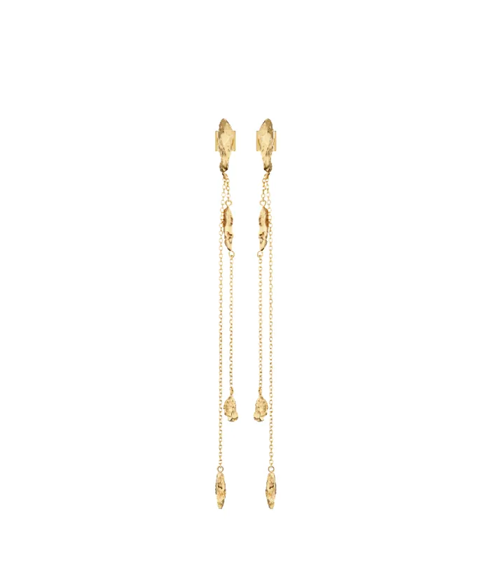 Eroz Chain Earrings - 24 carat gold-gilded edition sold by Polene