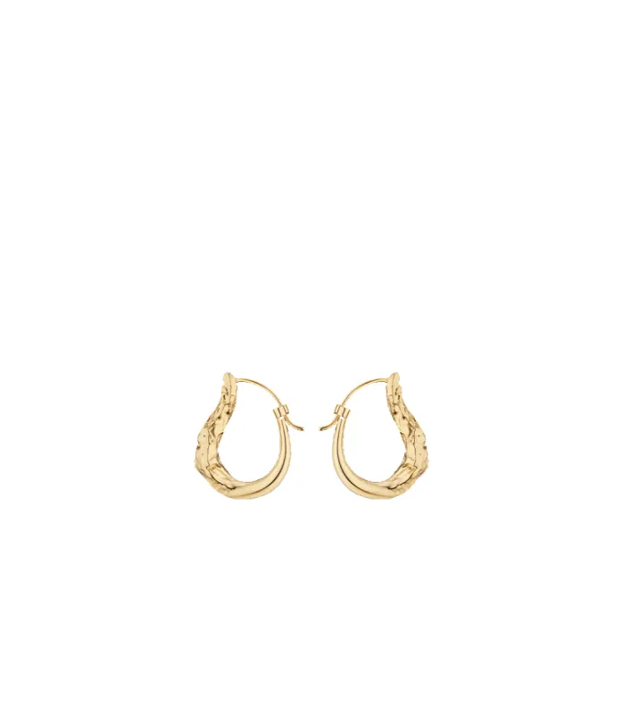 Eroz Slim Hoop Earrings - 24 carat gold-gilded edition sold by Polene
