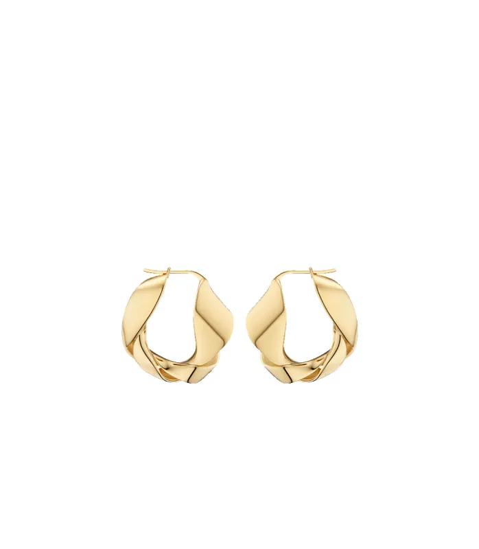 Éole Wavy Hoop Earrings - 24 carat gold-gilded edition sold by Polene