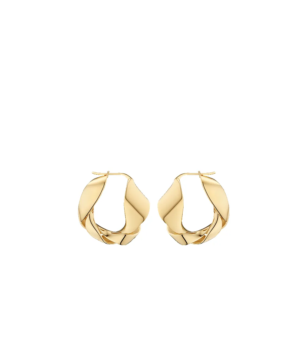 Éole Wavy Hoop Earrings - 24 carat gold-gilded sold by Polene