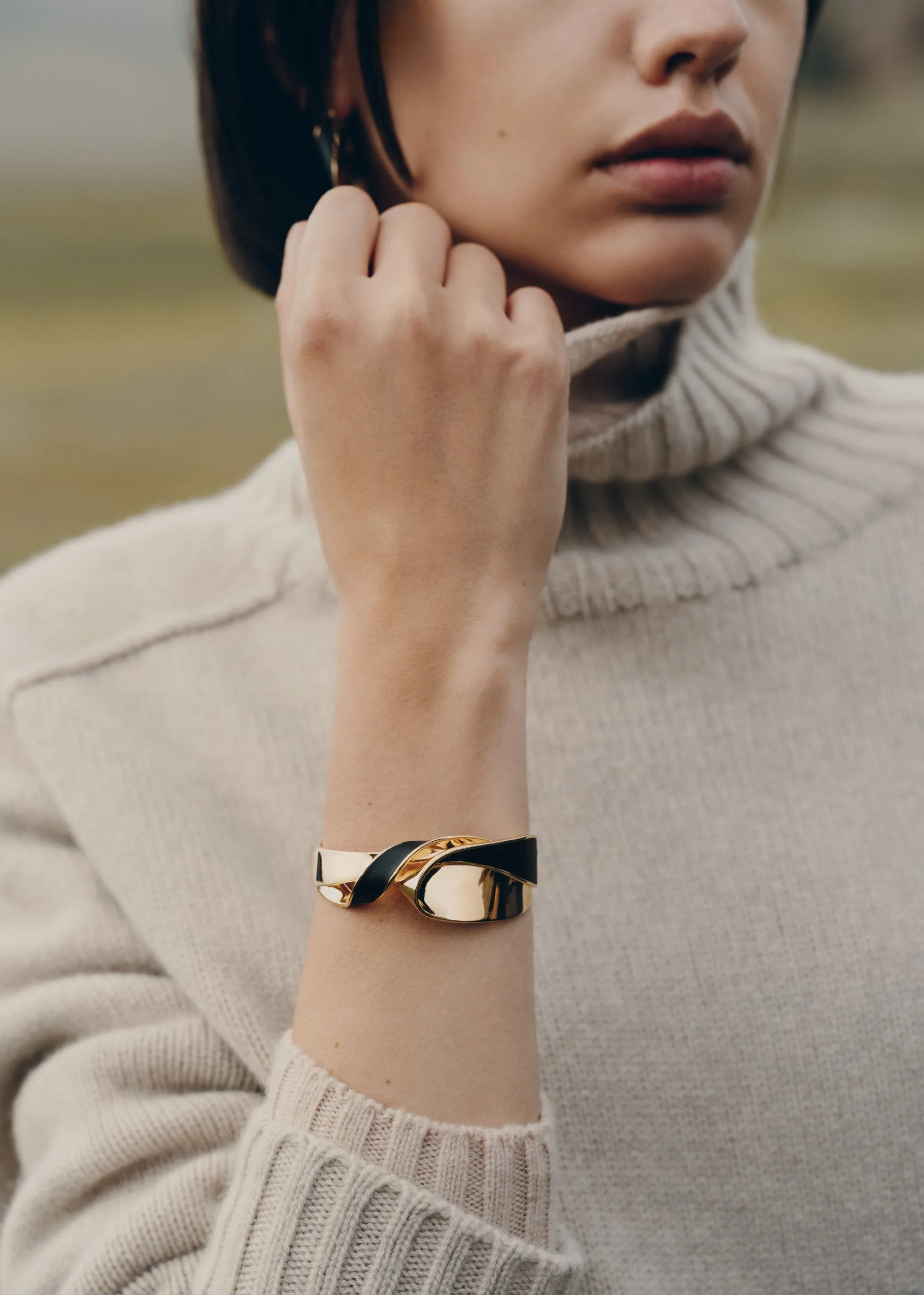 Éole Cuff - Black Leather sold by Polène product image thumbnail 2