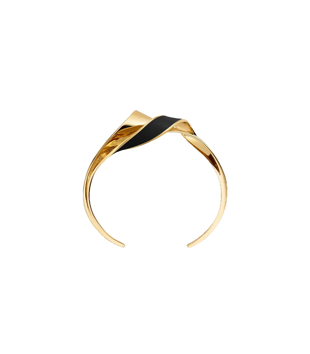 Éole Cuff - Black Leather sold by Polène