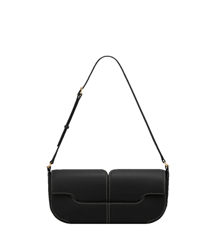 Osmo - Smooth Black with Ecru Stitching sold by Polene