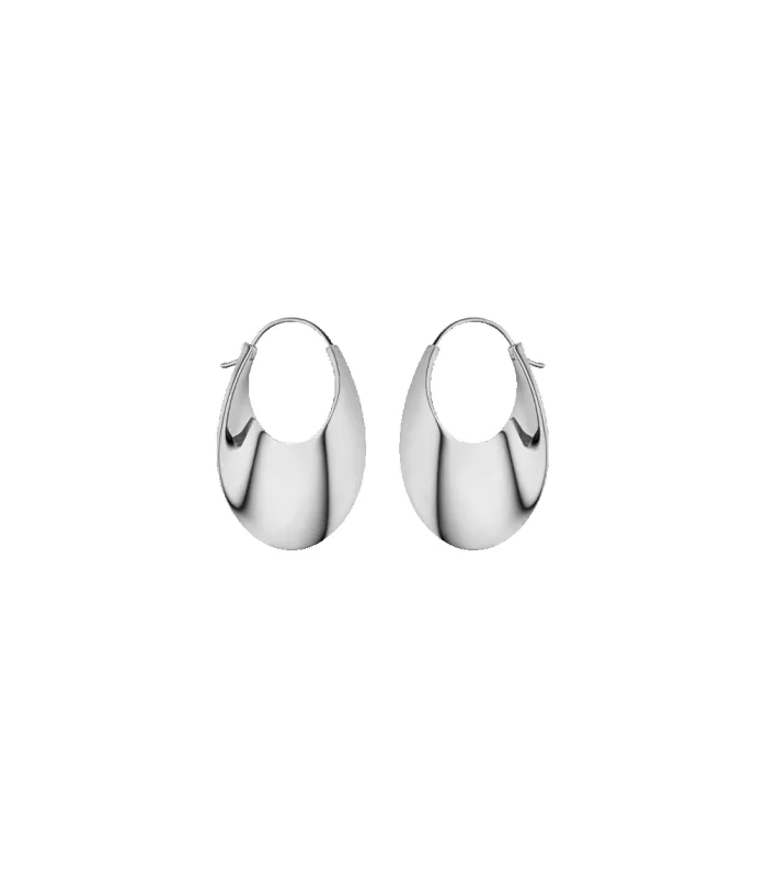 Éole Slim Hoop Earrings - Silver in rhodium-plated brass sold by Polene