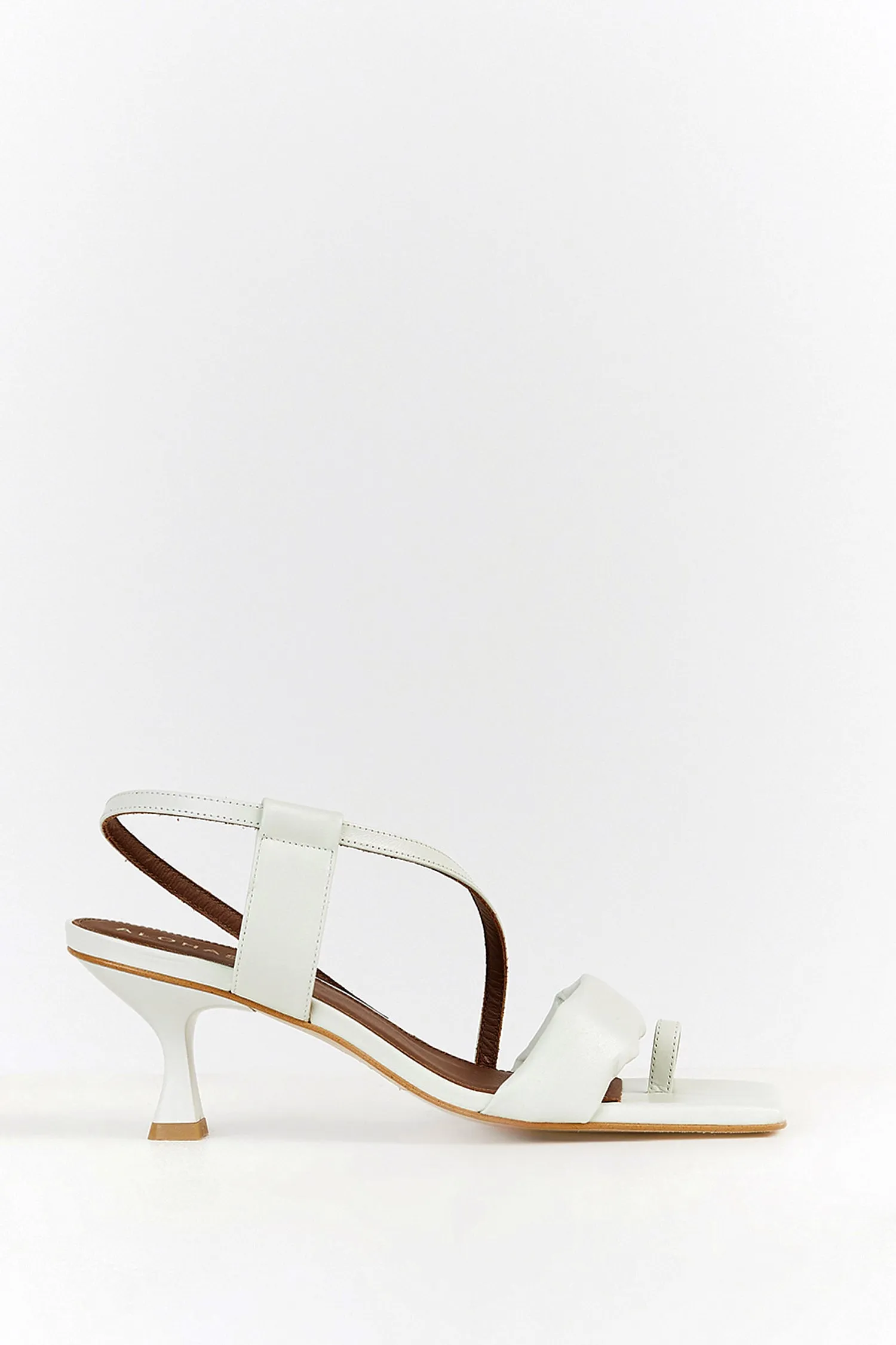 ALOHAS ASYMMETREIC WHITE HEEL sold by Dissh