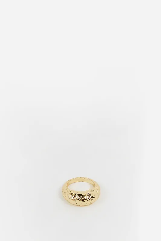 LUV AJ MOLTEN SIGNET GOLD RING made by Dissh