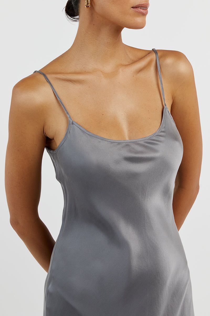 LAYLA CHARCOAL SILK MAXI DRESS sold by Dissh product image thumbnail 5