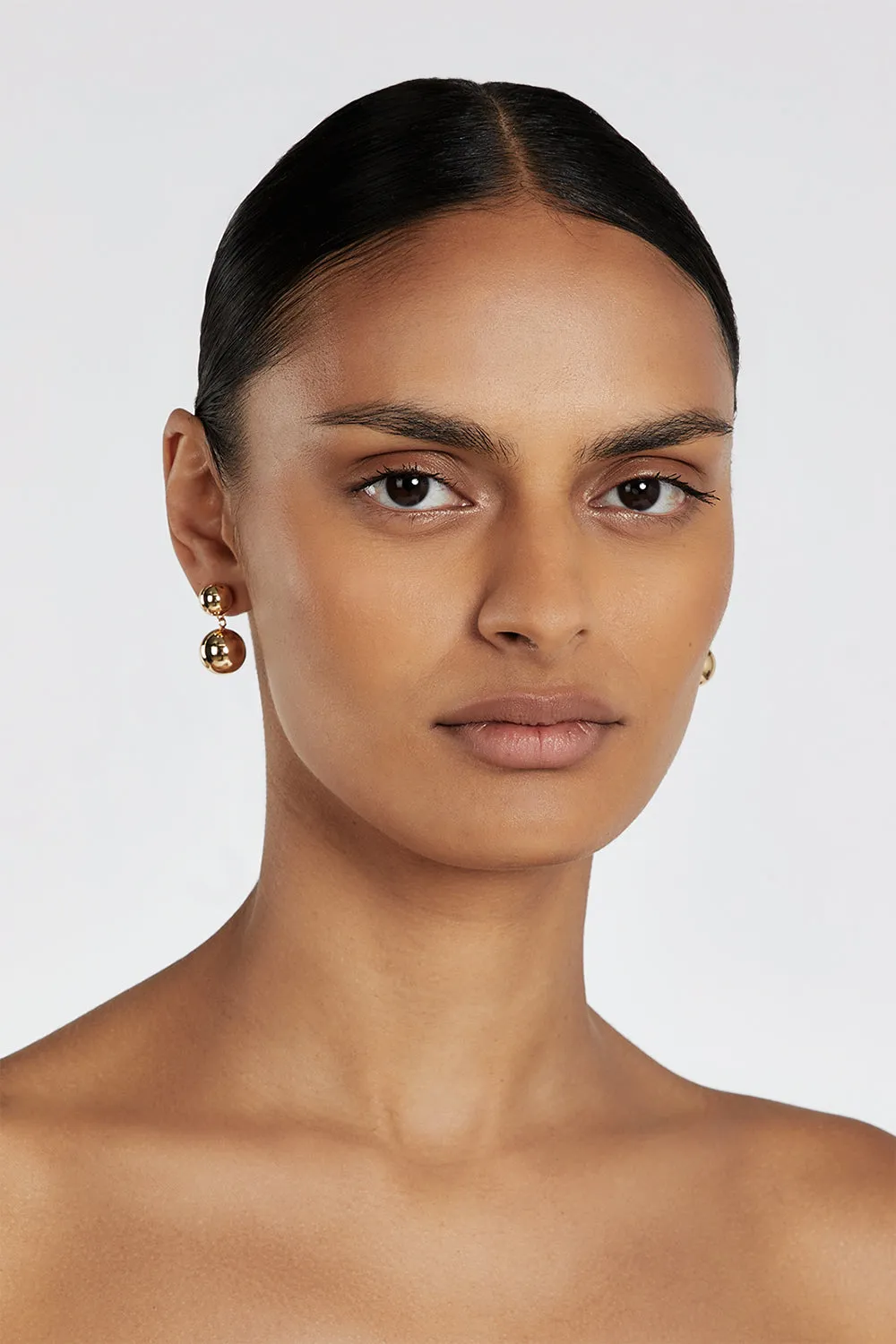 LUV AJ DOUBLE BALL EARRING GOLD sold by Dissh product image thumbnail 2