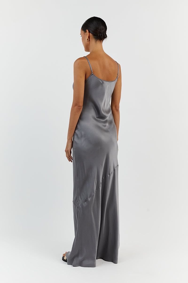 LAYLA CHARCOAL SILK MAXI DRESS sold by Dissh product image thumbnail 4