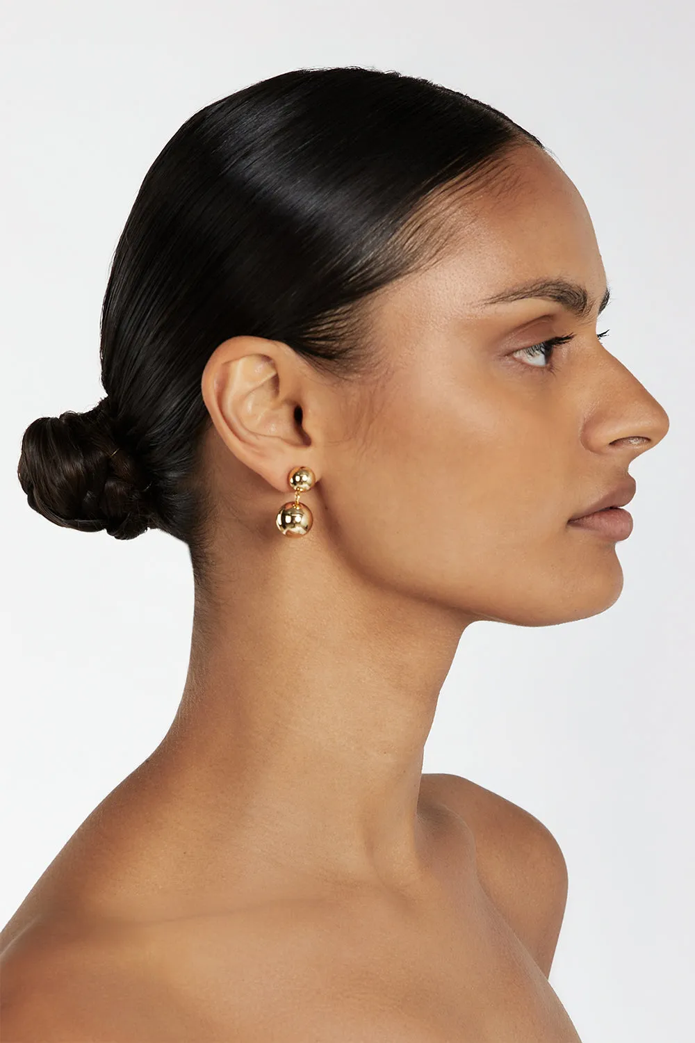 LUV AJ DOUBLE BALL EARRING GOLD sold by Dissh product image thumbnail 3