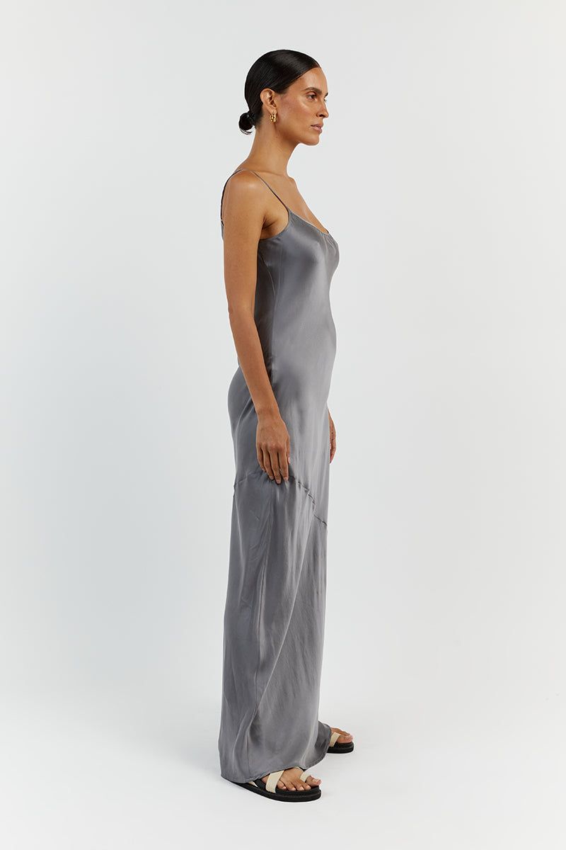 LAYLA CHARCOAL SILK MAXI DRESS sold by Dissh product image thumbnail 3