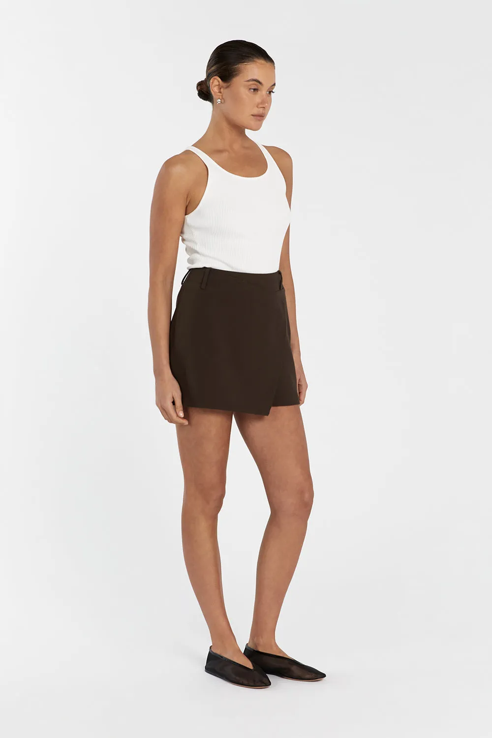 JULIE BITTER CHOC TAILORED SKORT sold by Dissh product image thumbnail 5