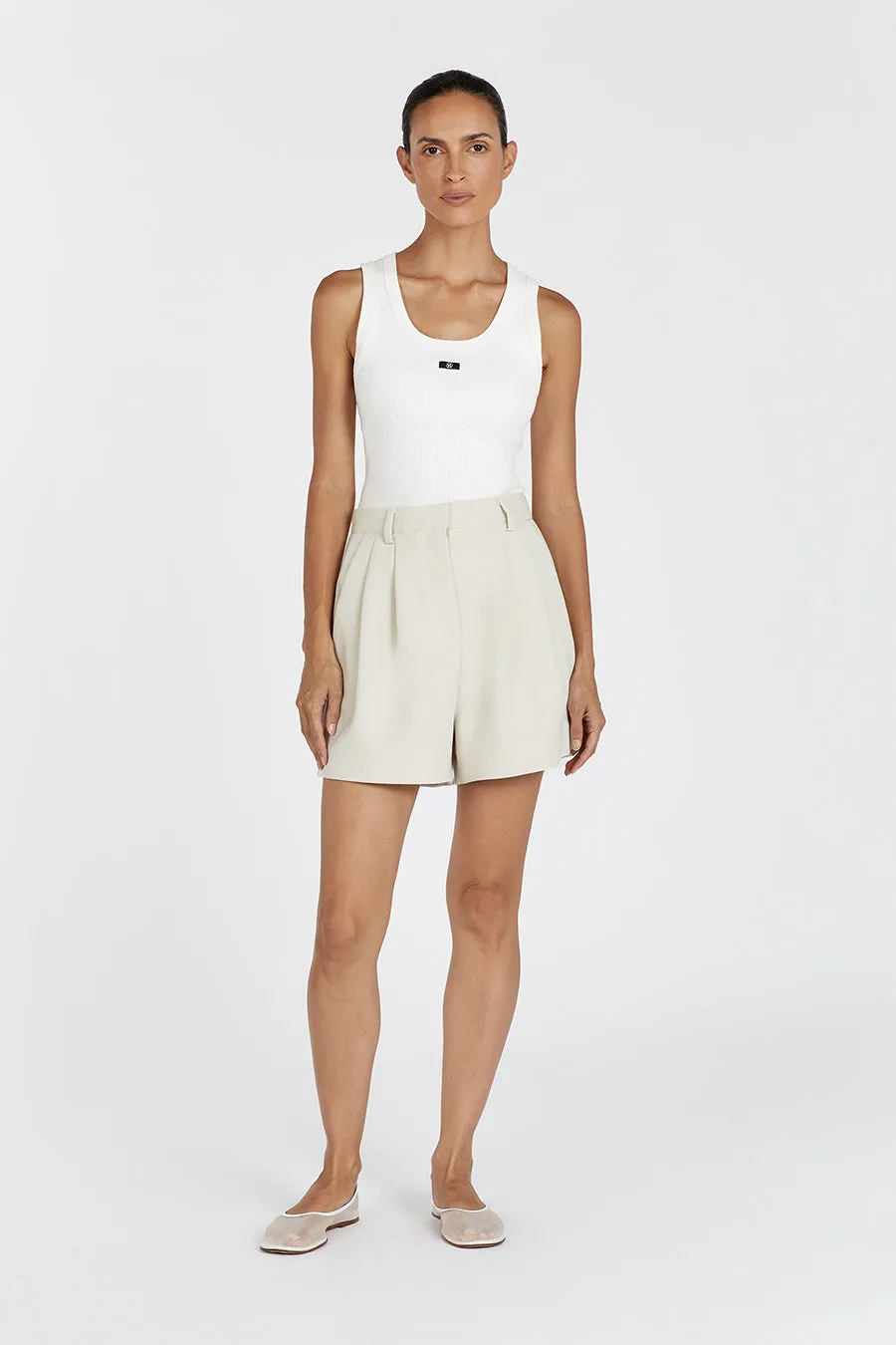 ROWAN TAILORED BONE SHORT sold by Dissh