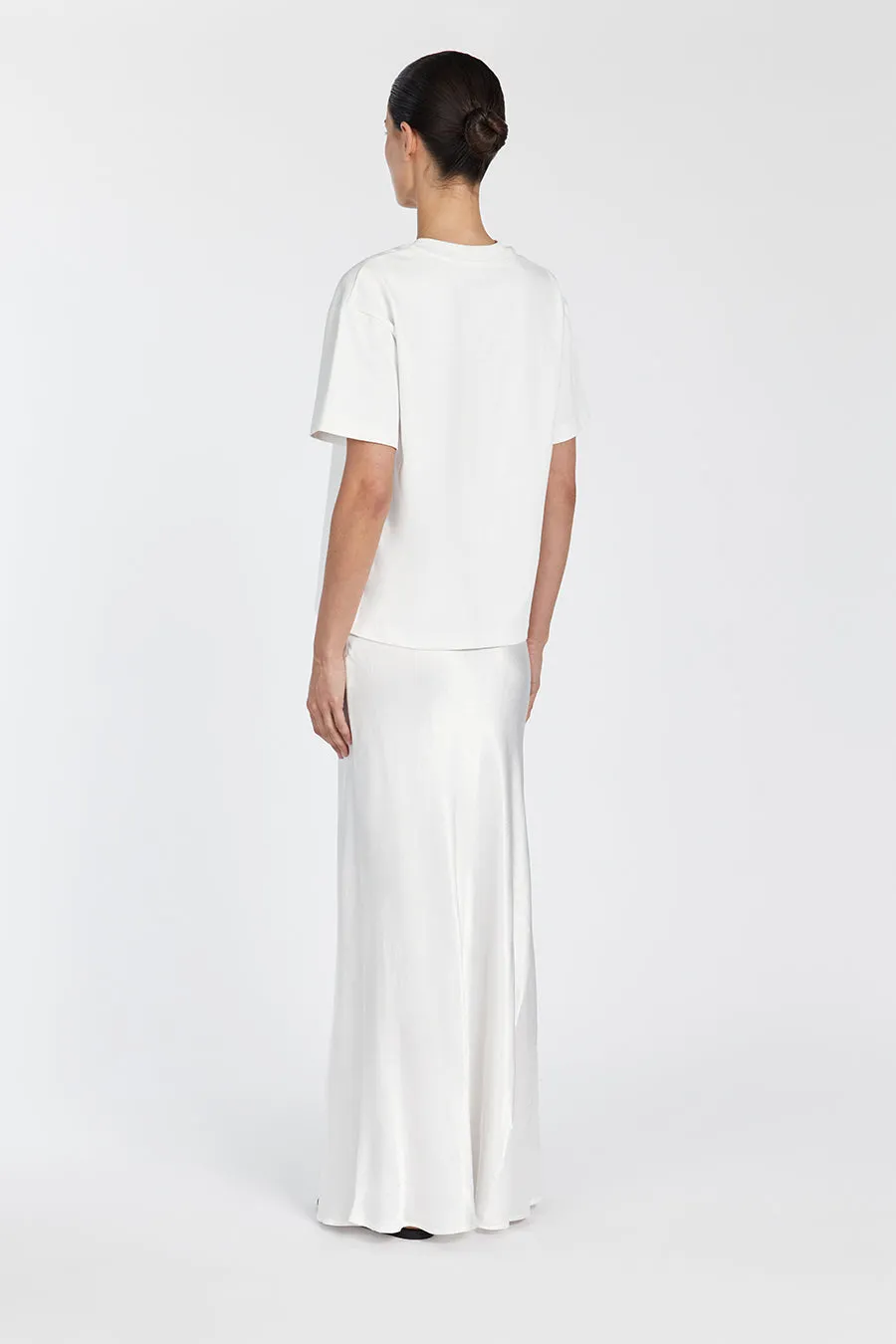 CHARLI WHITE SATIN MAXI SKIRT sold by Dissh product image thumbnail 4