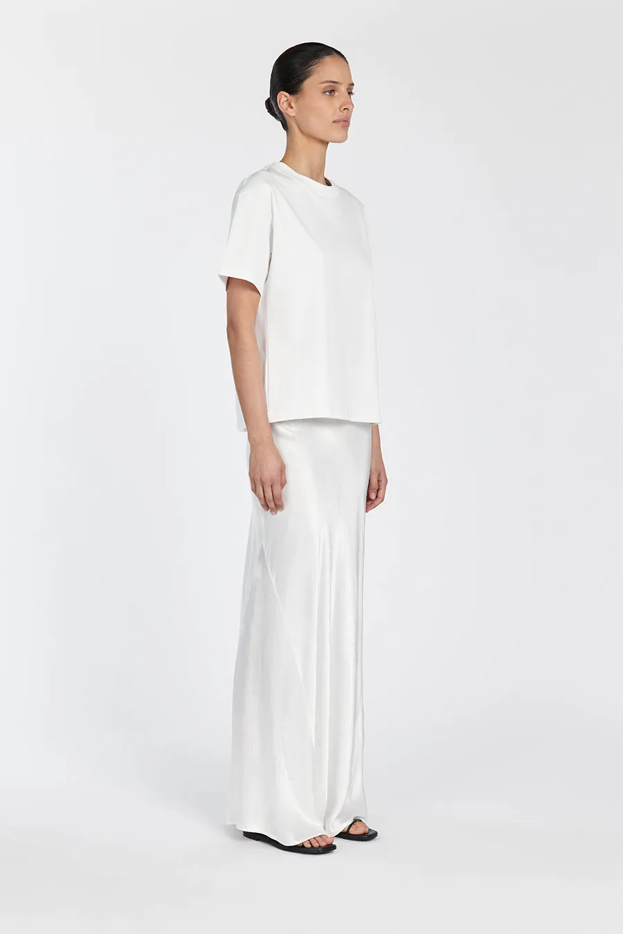 CHARLI WHITE SATIN MAXI SKIRT sold by Dissh product image thumbnail 3