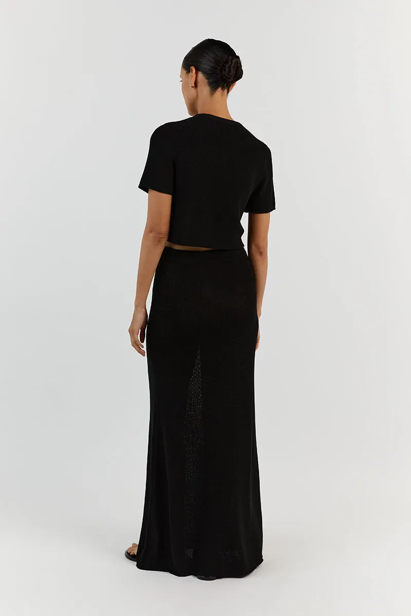 ASHER BLACK KNIT CROPPED TEE sold by Dissh product image thumbnail 4