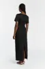 JAMIE BLACK LINEN MIDI DRESS sold by Dissh