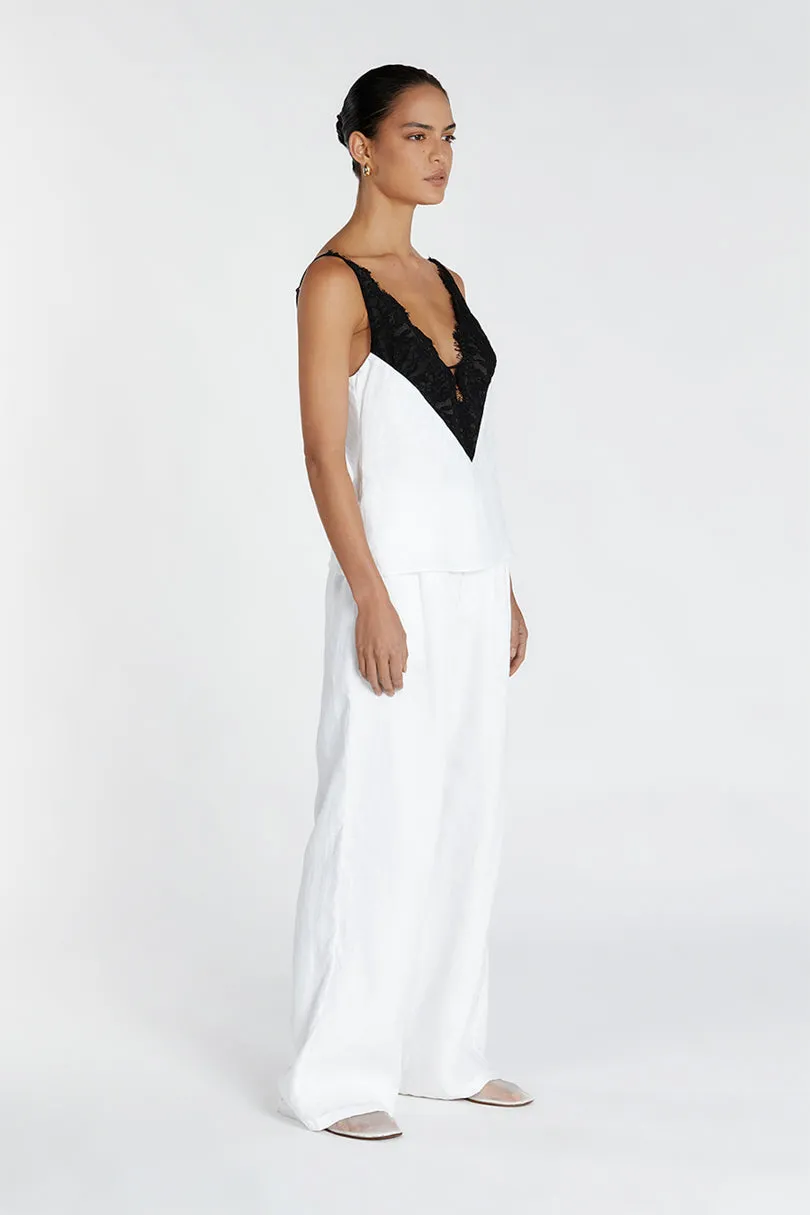 HAZEL WHITE LACE LINEN CAMI sold by Dissh product image thumbnail 3