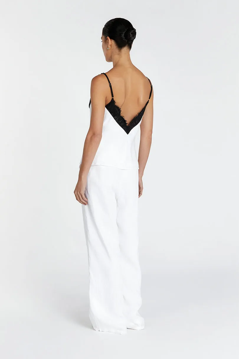 HAZEL WHITE LACE LINEN CAMI sold by Dissh product image thumbnail 4