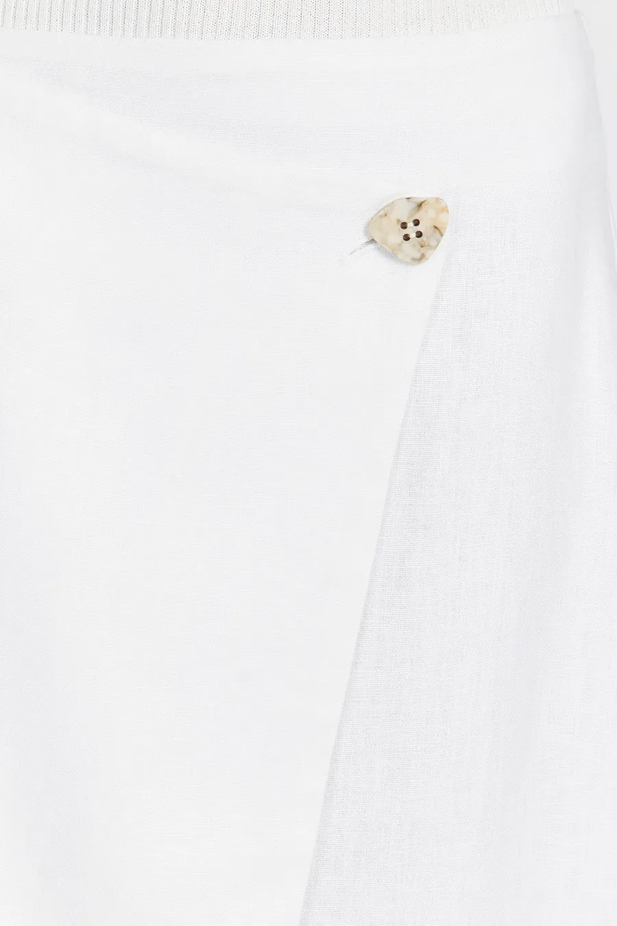 TOMMY WHITE LINEN MIDI SKIRT sold by Dissh product image thumbnail 5